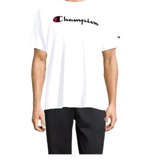 New Champion White Short Sleeve Classic Jersey Screen Print T-Shirt Men US XXL - Picture 1 of 12